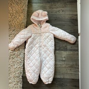 First Impressions Light Pink Quilted Snowsuit